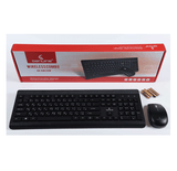 Genuine Wireless Desktop Waterproof Keyboard & Ergonomic Mouse Combo, English/Arabic, Black GN-KM232W