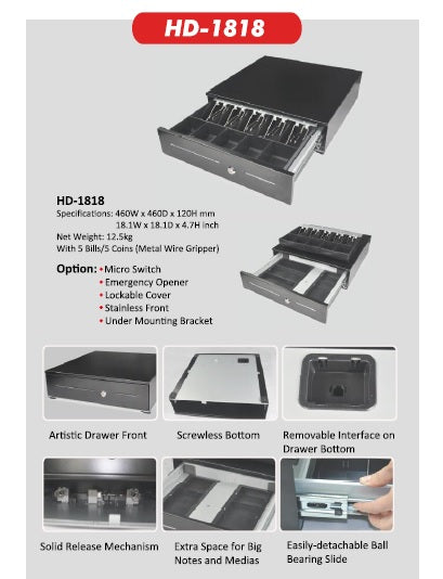 HD180-BB  Heavy Duty Electrical Cash Drawer